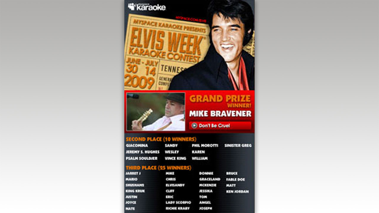 Elvis Week Winner Announcement Banner