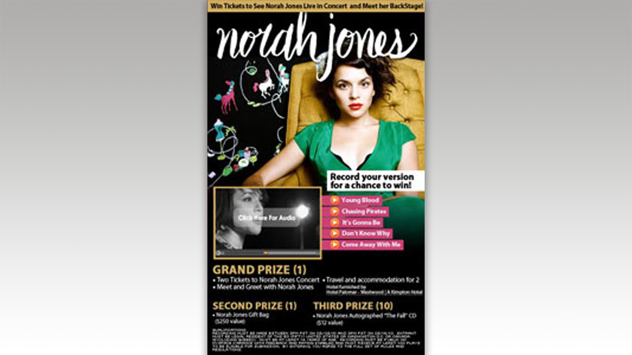 Norah Jones Winner Announcement Banner