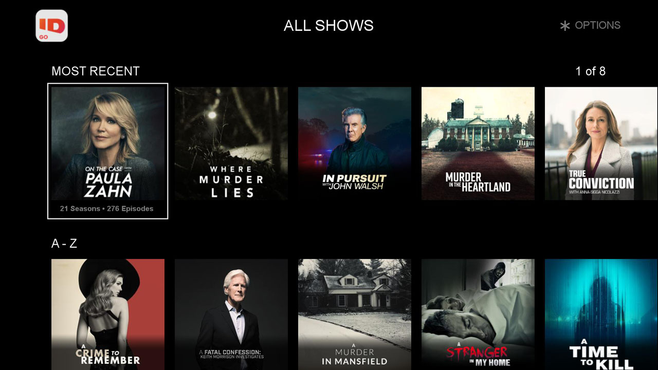 ID GO - All Shows Screen
